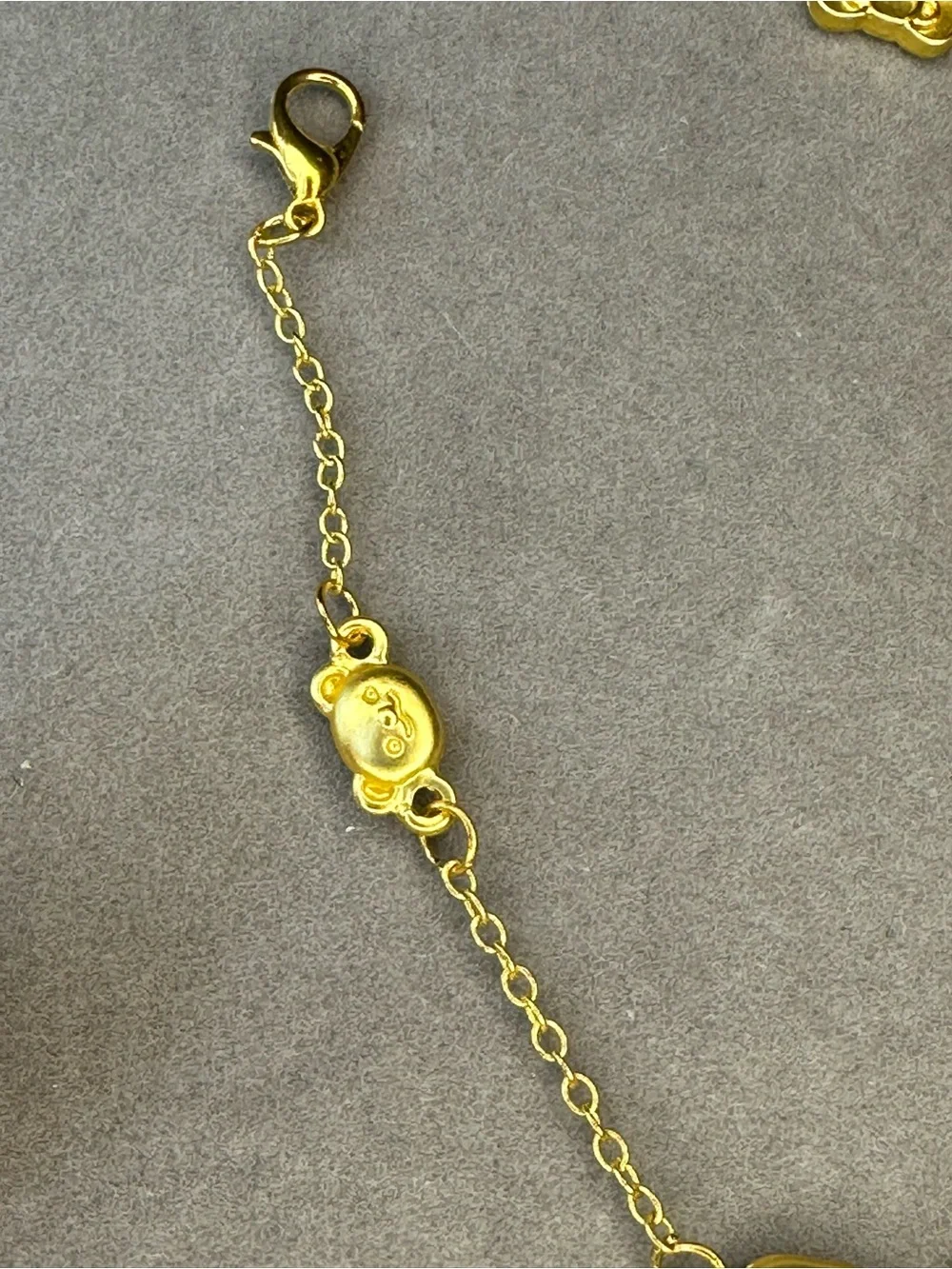 Gold-tone Cute Character Chain Bracelet - Women’s Jewelry